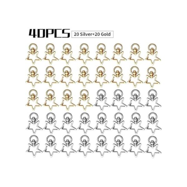 40 clips giratorios de metal con forma de estrella con_2