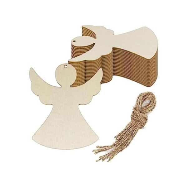 Creaides 20 piezas de madera de ángel DIY recortes de