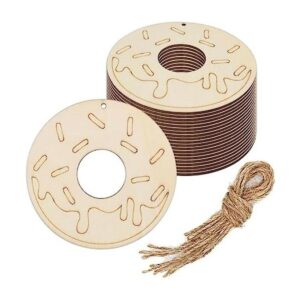 Creaides 20 piezas de donuts de madera para manualidades