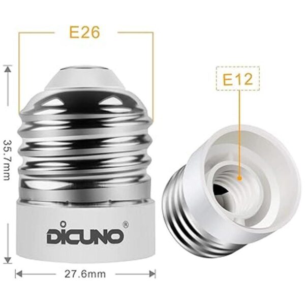 DiCUNO Adaptador de enchufe E26 a E12 convertidor_2