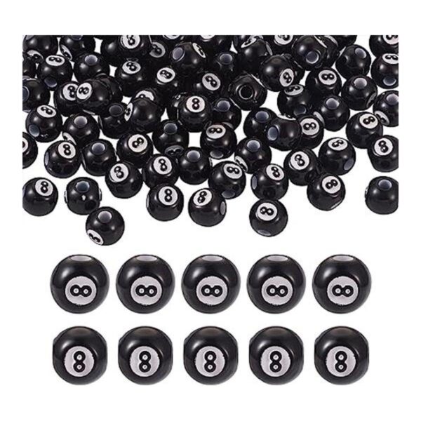 FASHEWELRY 100 cuentas redondas de acrílico de billar_1