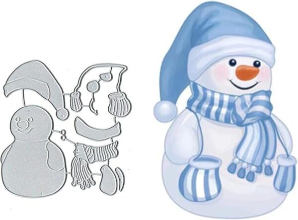 Troqueles de corte de metal con muñeco de nieve diseño de