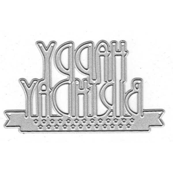 Troqueles de corte de metal con texto en inglés Happy_2