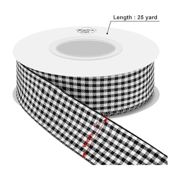 Humphreys Craft Carrete de cintas de guingán blanco y