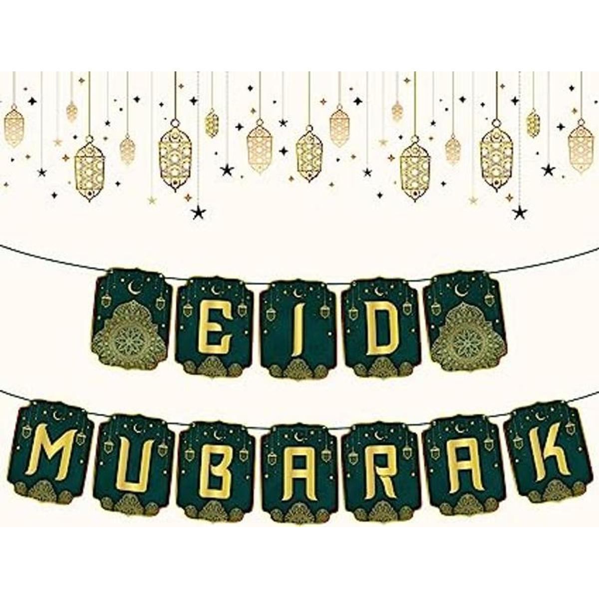 Decoración de pancarta Big Eid Mubarak 10 pies sin