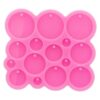 Mini llavero de silicona circular súper brillante molde