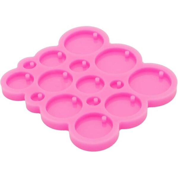 Mini llavero de silicona circular súper brillante molde