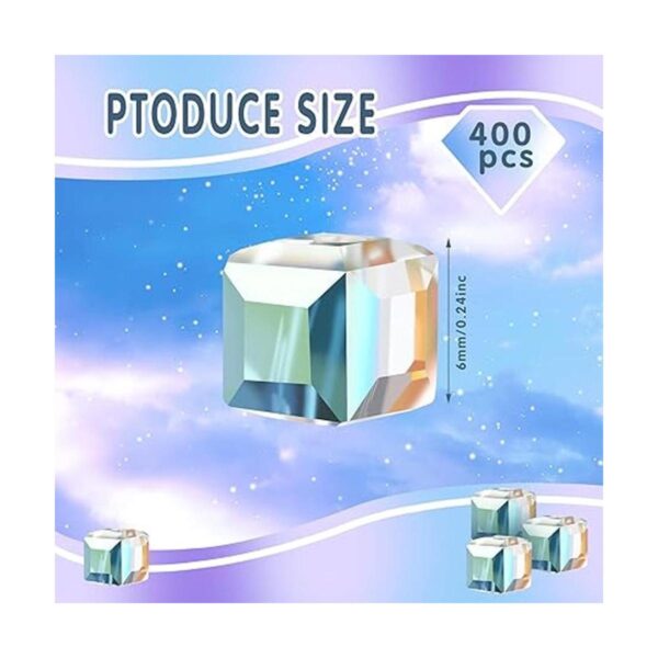 Equsion 400 cuentas de cristal cuadradas de cristal de