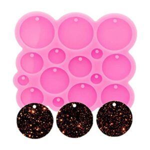 Mini llavero de silicona circular súper brillante molde