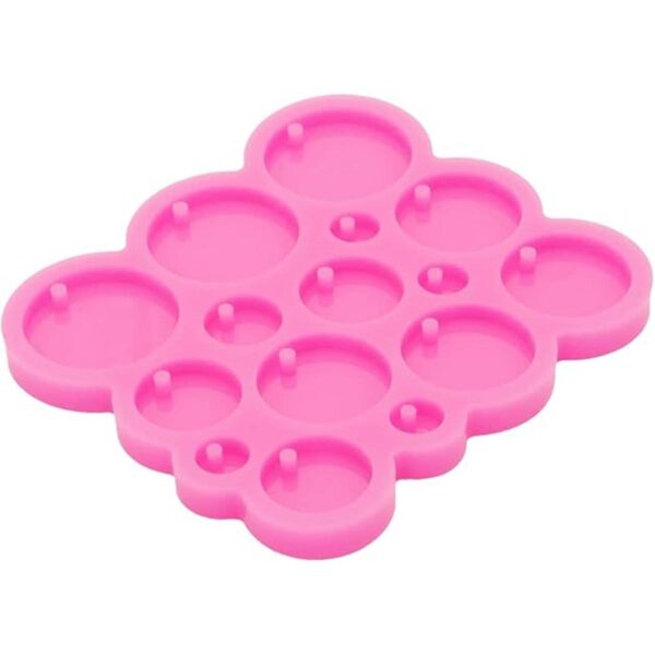 Mini llavero de silicona circular súper brillante molde