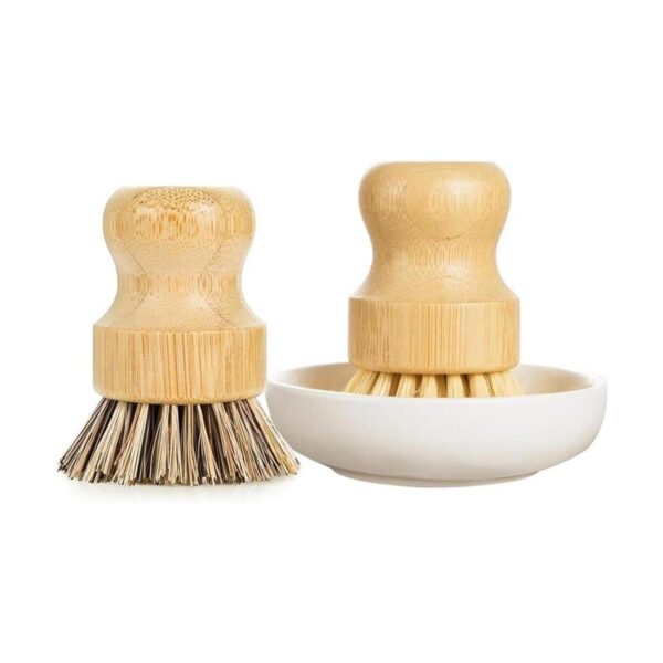 GREENTH PRO Cepillo para platos de palmera bambú_1