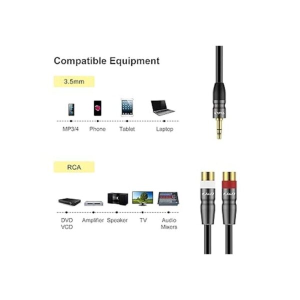 JD Cable de audio RCA dual de 0.138 in a 0.138 in macho a_4