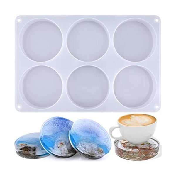 Moldes de resina para posavasos redondos de 6 cavidades_1
