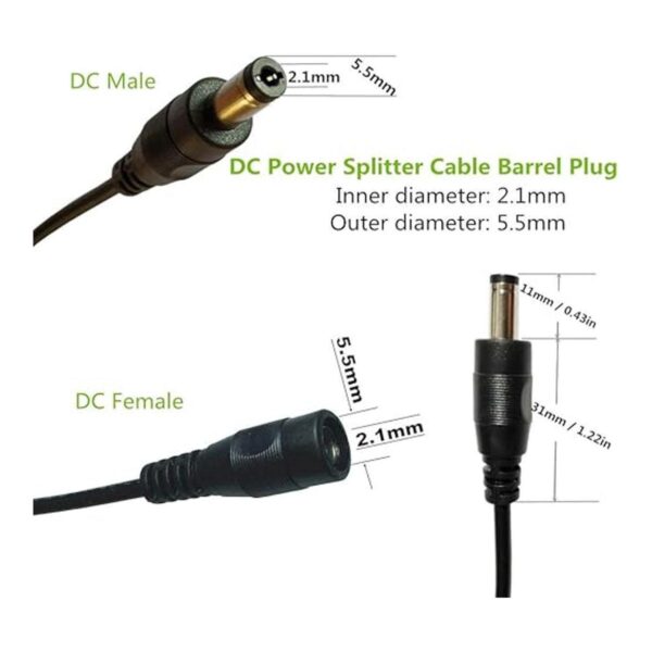 DZYDZR Cable divisor en Y de 0.217 in x 0.083 in 1_3