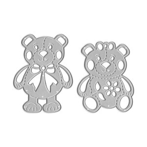 Troqueles de corte de metal con dos osos de peluche_1