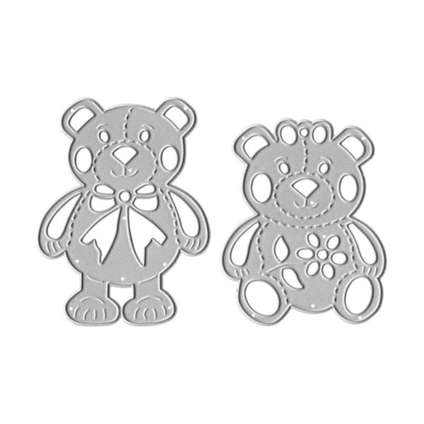 Troqueles de corte de metal con dos osos de peluche_1