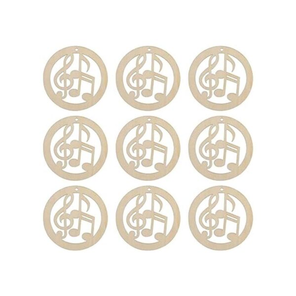 JANOU 20 piezas de notas musicales en forma de madera DIY