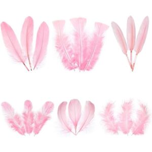 Larryhot Plumas rosas para manualidades a granel 240_1