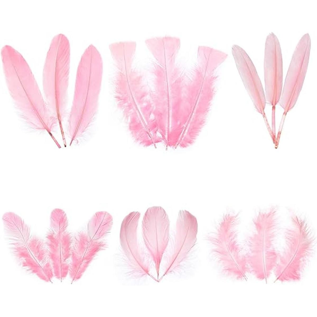 Larryhot Plumas rosas para manualidades a granel 240
