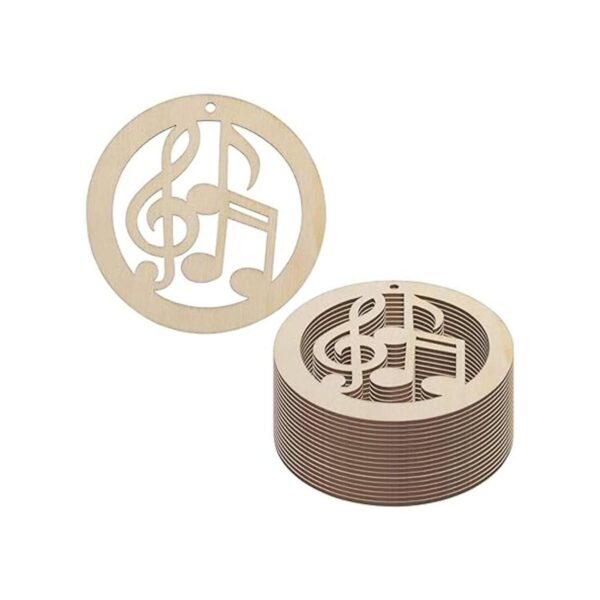 JANOU 20 piezas de notas musicales en forma de madera DIY