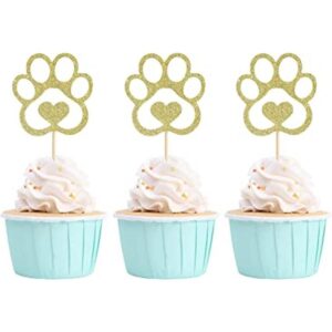 Decoración para cupcakes con estampado de patas de perro_1