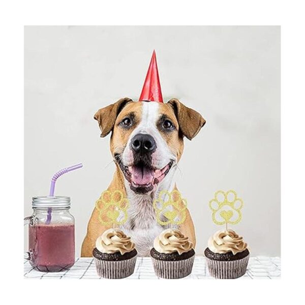 Decoración para cupcakes con estampado de patas de perro_5