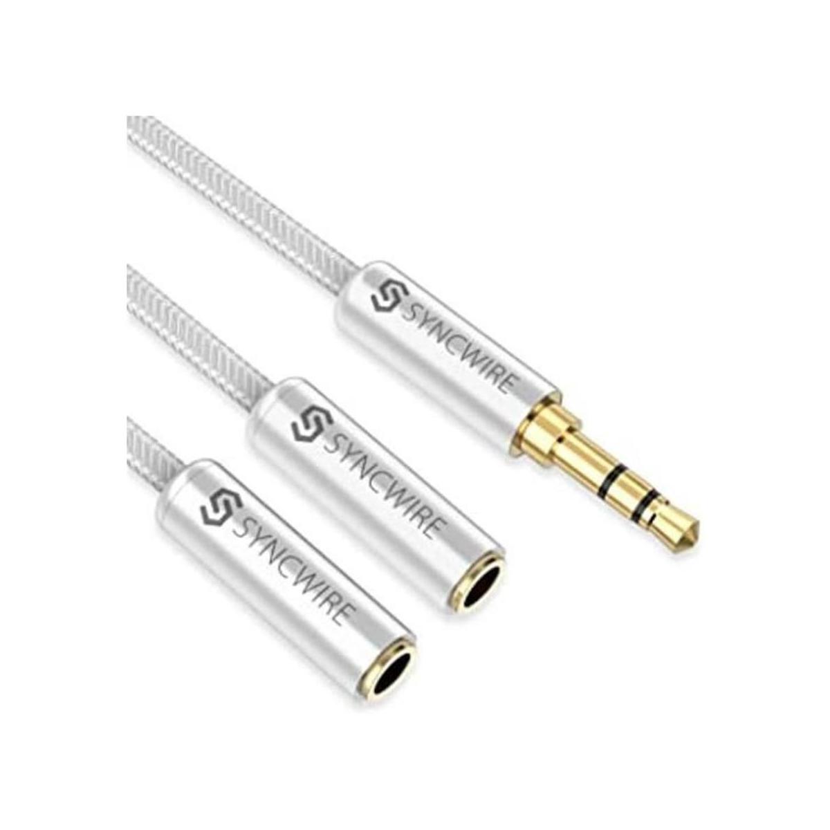 Divisor de auriculares cable de extensión de nailon