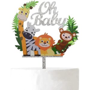 Oh Baby Animals Cake Topper Plata Brillante Acrílico para_1