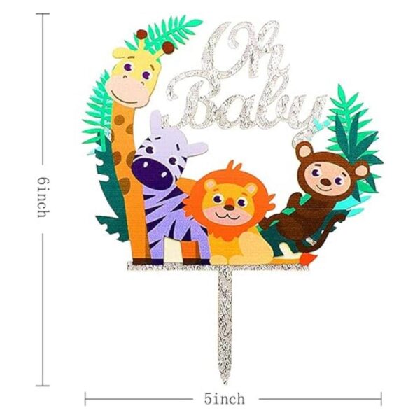 Oh Baby Animals Cake Topper Plata Brillante Acrílico para_2