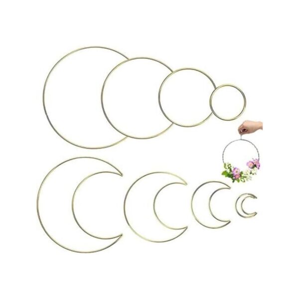 Hoedia 8 anillos dorados de macramé atrapasueños aros de