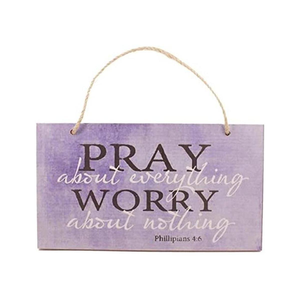 Ergonflow Pray About Everything Cartel de madera para