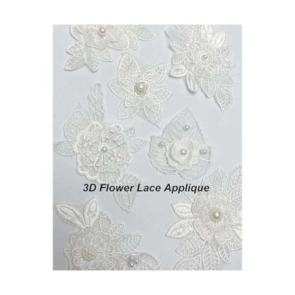 Luwigs 7 piezas de apliques de encaje de flores 3D parche_2
