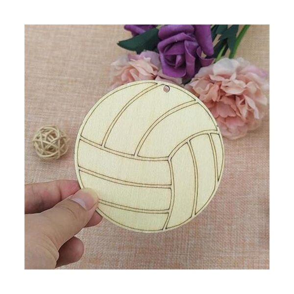 Creaides Letrero de madera con forma de voleibol para