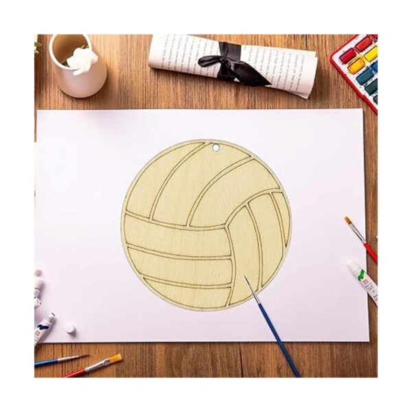 Creaides Letrero de madera con forma de voleibol para