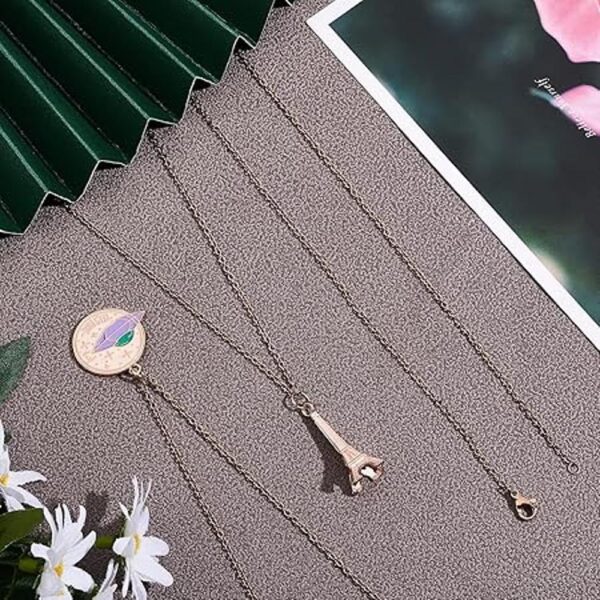 NBEADS 10 hebras 17.7 pulgadas chapado en oro rosa cadena_2