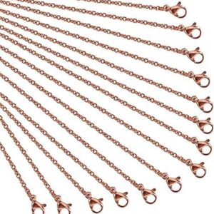 NBEADS 10 hebras 17.7 pulgadas chapado en oro rosa cadena_1