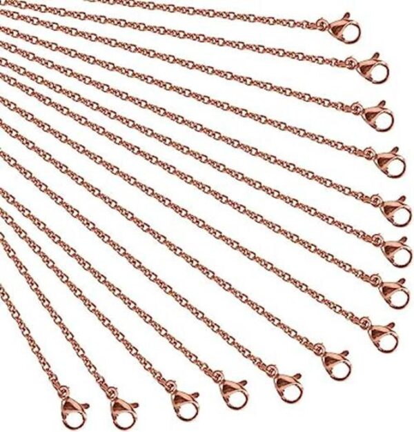 NBEADS 10 hebras 17.7 pulgadas chapado en oro rosa cadena_1