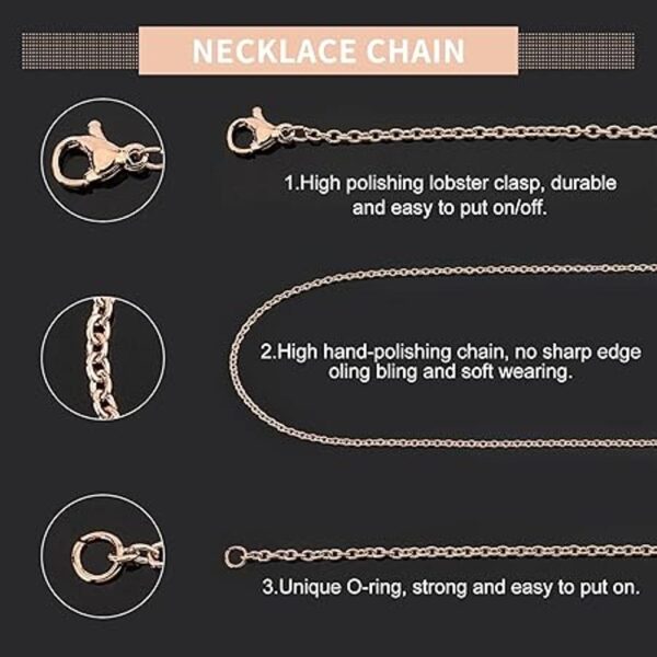 NBEADS 10 hebras 17.7 pulgadas chapado en oro rosa cadena_5