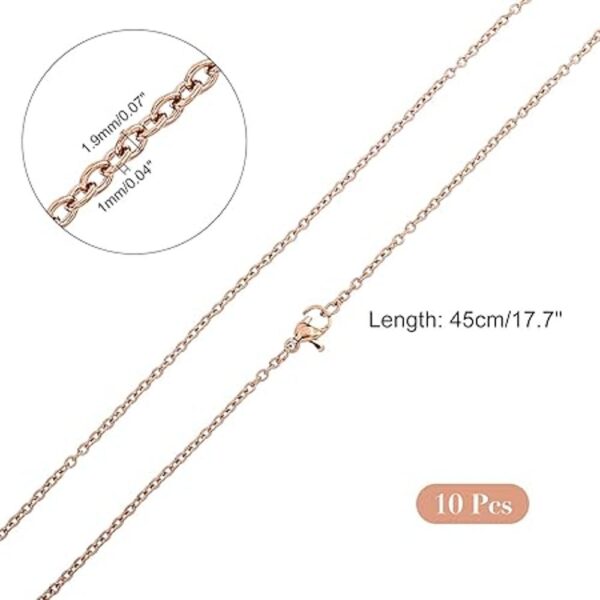 NBEADS 10 hebras 17.7 pulgadas chapado en oro rosa cadena_6