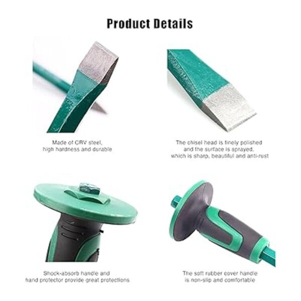 Genubi Cincel para mampostería con protector de mano