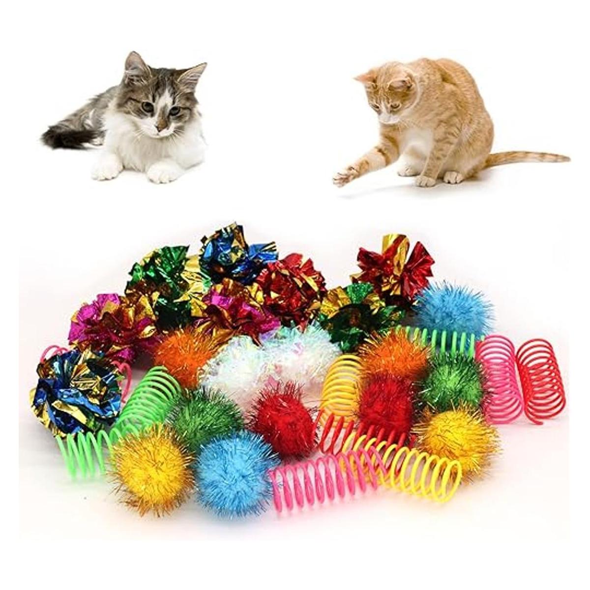 LASOCUHOO Pelota de juguetes para gatos paquete de 21