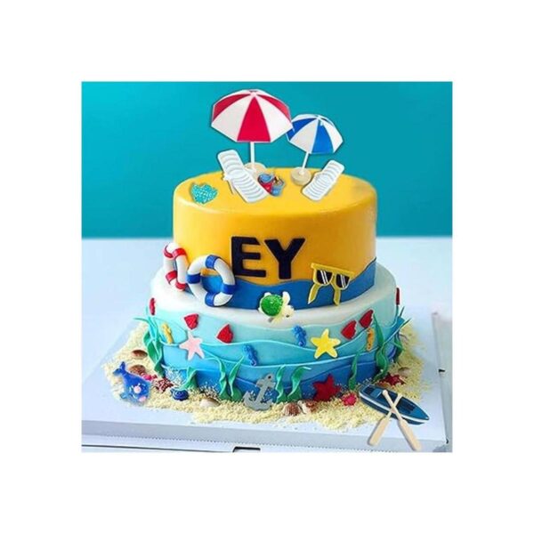 Juego de 21 piezas de decoración para pasteles de playa_2