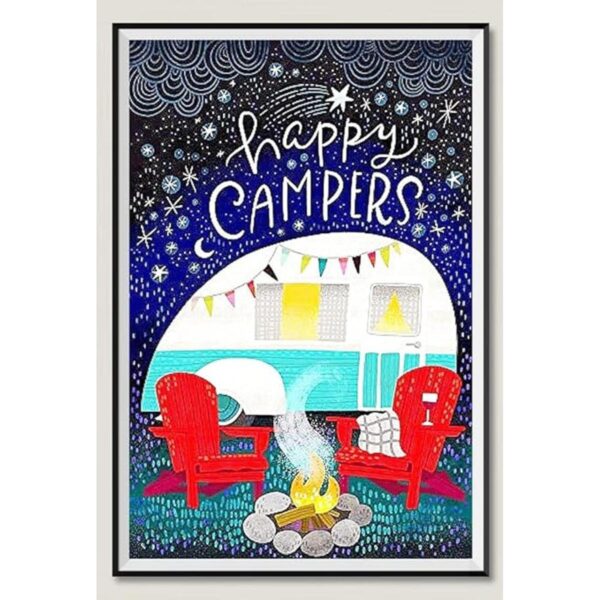 NIHOJIUMA Happy Camping DIY Kit de pintura de diamantes_1