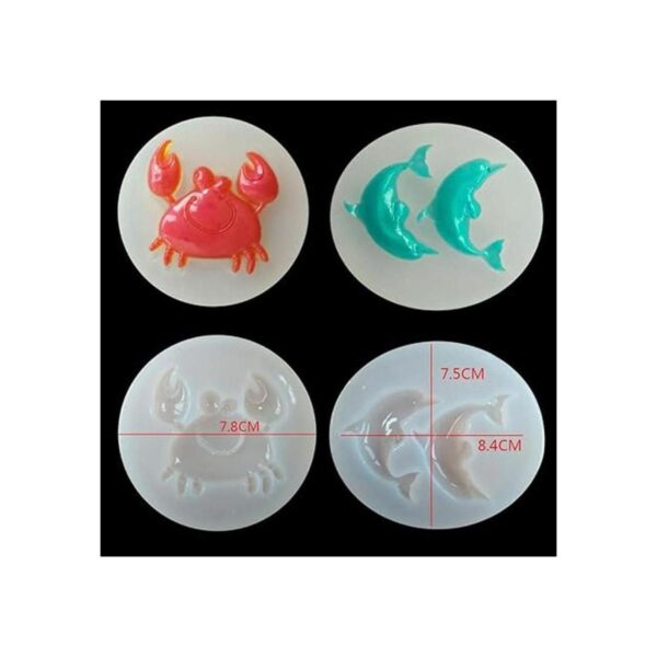 Juego de 3 moldes de resina con forma de animales marinos