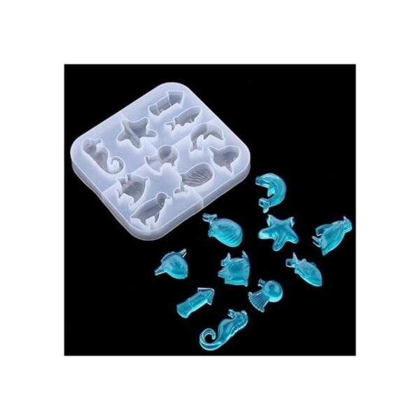 Juego de 3 moldes de resina con forma de animales marinos