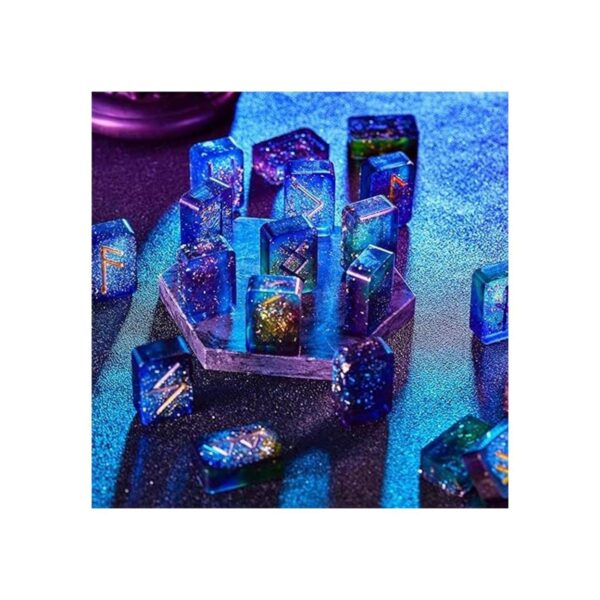 Molde de resina de piedra runa de silicona molde de_3