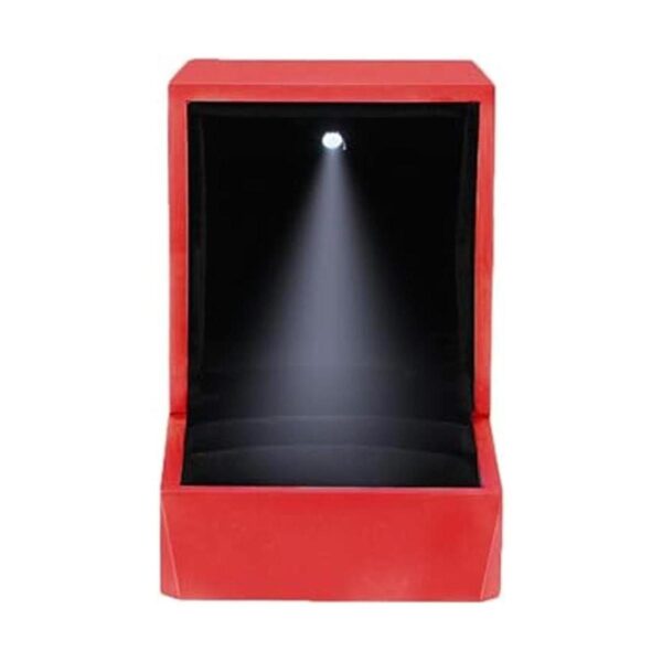 LamQee Caja de anillos de compromiso con luz LED de