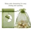 HRX Package 100 bolsas de organza con cordón verde oliva_3