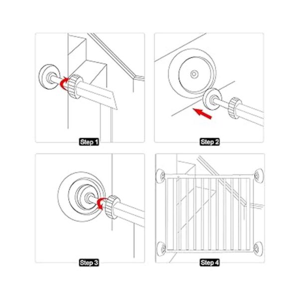 Pack de 4 protectores de pared para puerta de bebé para_6