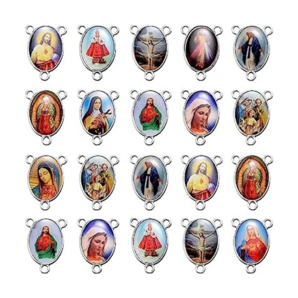40 piezas de aleación con diseño de Jesús esmaltado madre_1